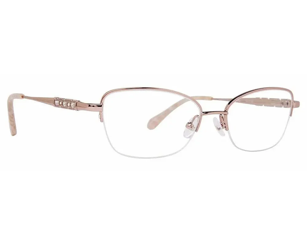 NEW Badgley Mischka Pierrette Rose Gold Eyeglasses